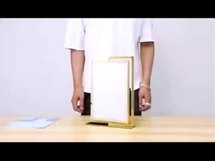 Stainless Steel Counter Top Metal Retail Display Rotating A4 Information Stand Holder