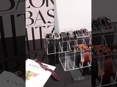 Custom 4/5/6/7/8/9/10 Divisions Acrylic Display Stands Holder For Belt Storage Box