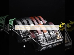 Clear Custom Acrylic Belt Display Stands Belt Holder Acrylic Belt Organizer Storage Box