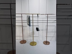 Metal T-shape Round Base Adjustable Height SS Display Rack For Clothing Handbag