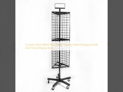 Custom Store Metal Wire Mesh Display Stand Hanging Hook Grid Panel Display Rack