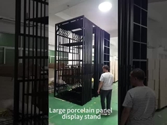 Custom Large Metal Porcelain Panel Rolling-out Tile Display Stand for 3200*1500mm Slab