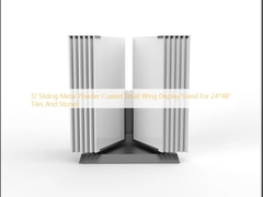12 Sliding Metal Powder Coated Small Wing Display Stand For 24*48