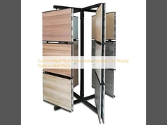 Custom Metal Floor Freestanding Rotating Tile Display Stand In Matt Black