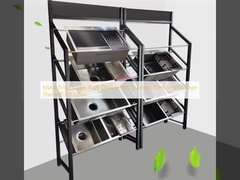 Metal Sink Display Rack Double Slot Stainless Steel Sink Storage Shelve For Kitchen