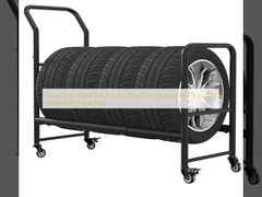 Heavy Duty Metal Tire Display Stands Tire Storage and Transport Trailer Rolling Tire Rack