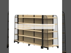 Custom Wooden Gondola Shelving Display Stands For Supermarket Shelves