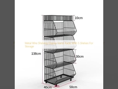 Metal Wire Shelving Display Stand Racks With 5 Shelves For Storage
