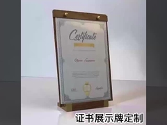 Slanted Wooden Countertop Sign Holder Collapsible Sign Signage With Wood Base