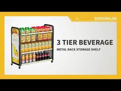 View Customizable 3 Tier Metal Bread Display Metal Beverage Display Stand Rack for Floor Demo