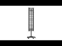 A Closer Look: Supermarket Rotating 88-Hooks Metal Grid Panel Display Stand Rack with Movable Wheels