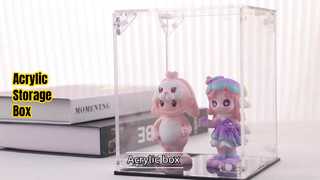 100*100*100mm Transparent Acrylic Square Five-Sided Storage Box for Desktop Organization