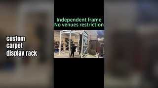 Custom Metal Display Stands For Large Push-pull Sliding Carpet Cabinet Rack In Showroom