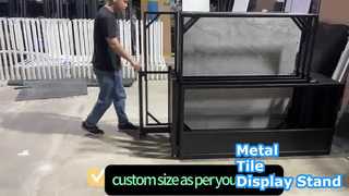 Customized Metal Pulling-out And Rotating Tile Display Stand Rack For 12001200mm Boards