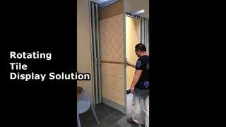 Customized Rolling-out And Rotating Porcelain Tile Display Stand With Handles